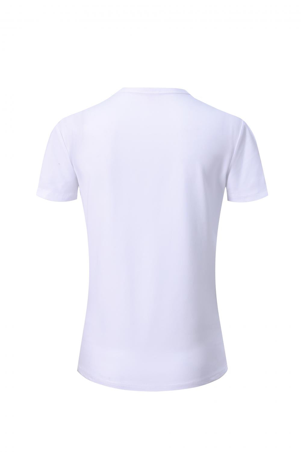 Women's White Polyester T Shirt Short Sleeve Blank for Sublimation