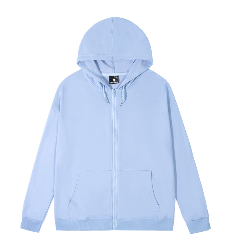 Sublimation Blank Twill Hoodie Zipper Front Cardigan Style for Adults