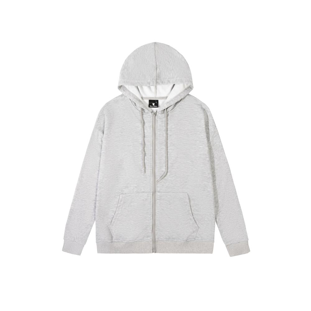 Sublimation Blank Twill Hoodie Zipper Front Cardigan Style for Adults