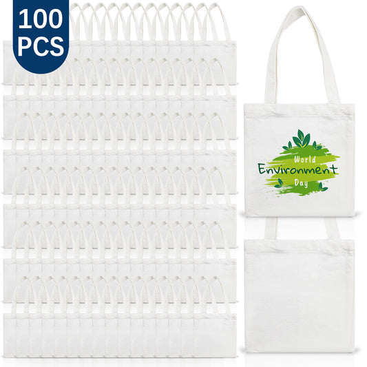 100 PCS Mini White Sublimation Canvas Tote Bags – DIY Kids Crafts