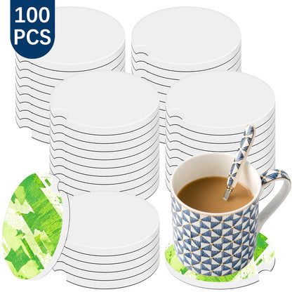 100 PCS Ceramic Car Coasters Sublimation Blanks Wholesale