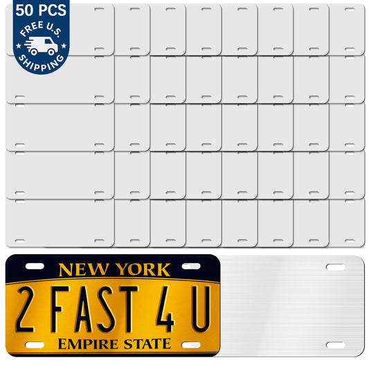 50 PCS Sublimation License Plate Blanks wholesale,Metal Aluminum car Tag White