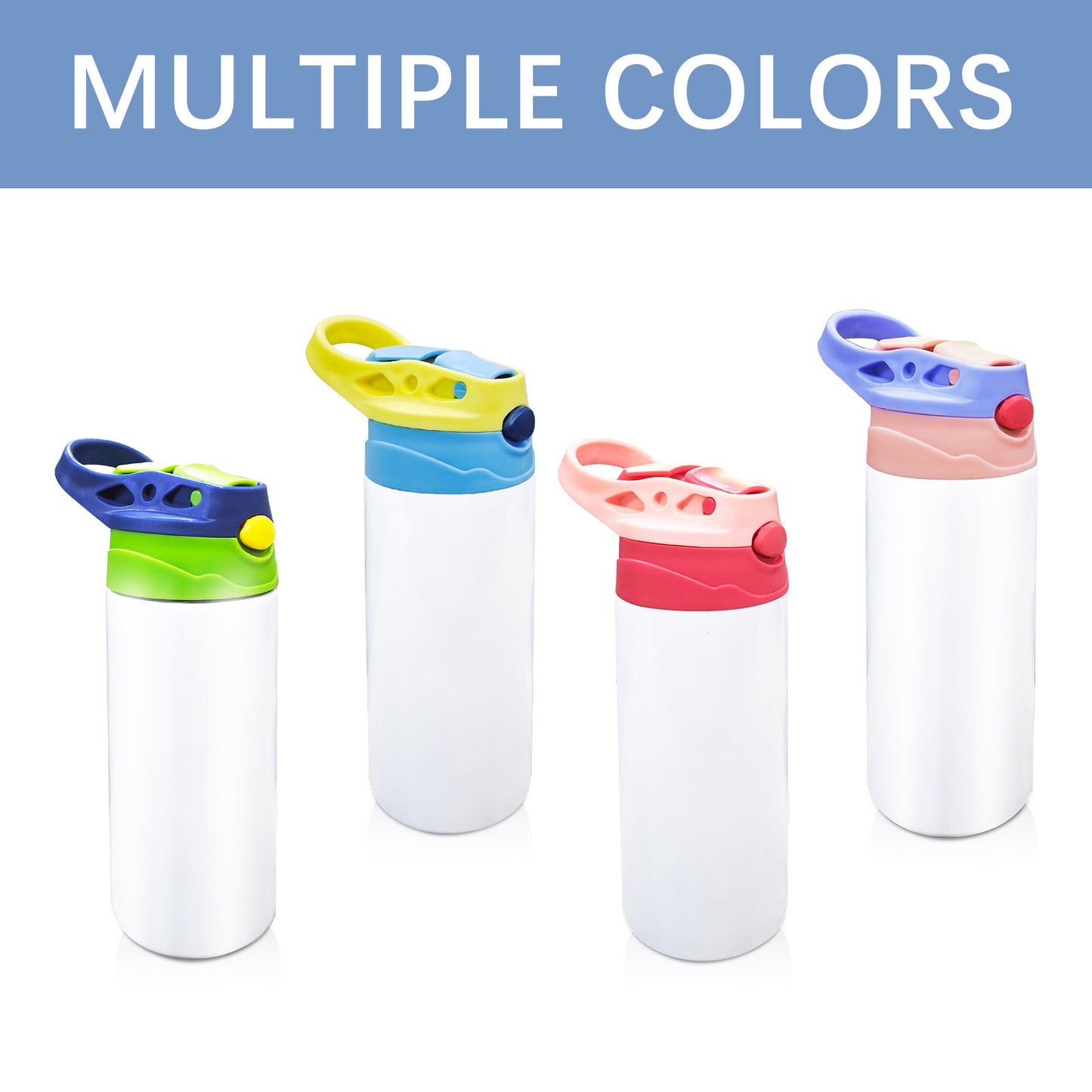 48 Pack 12 oz Sublimation Blank Sippy Cups Kids Tumblers with Straw Lid
