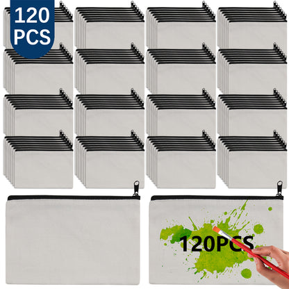 60 PCS Sublimation Blank White Makeup Bags with Zipper – Bulk Wholesale