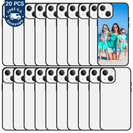 20 PCS Black Sublimation Blank Phone Case Wholesale