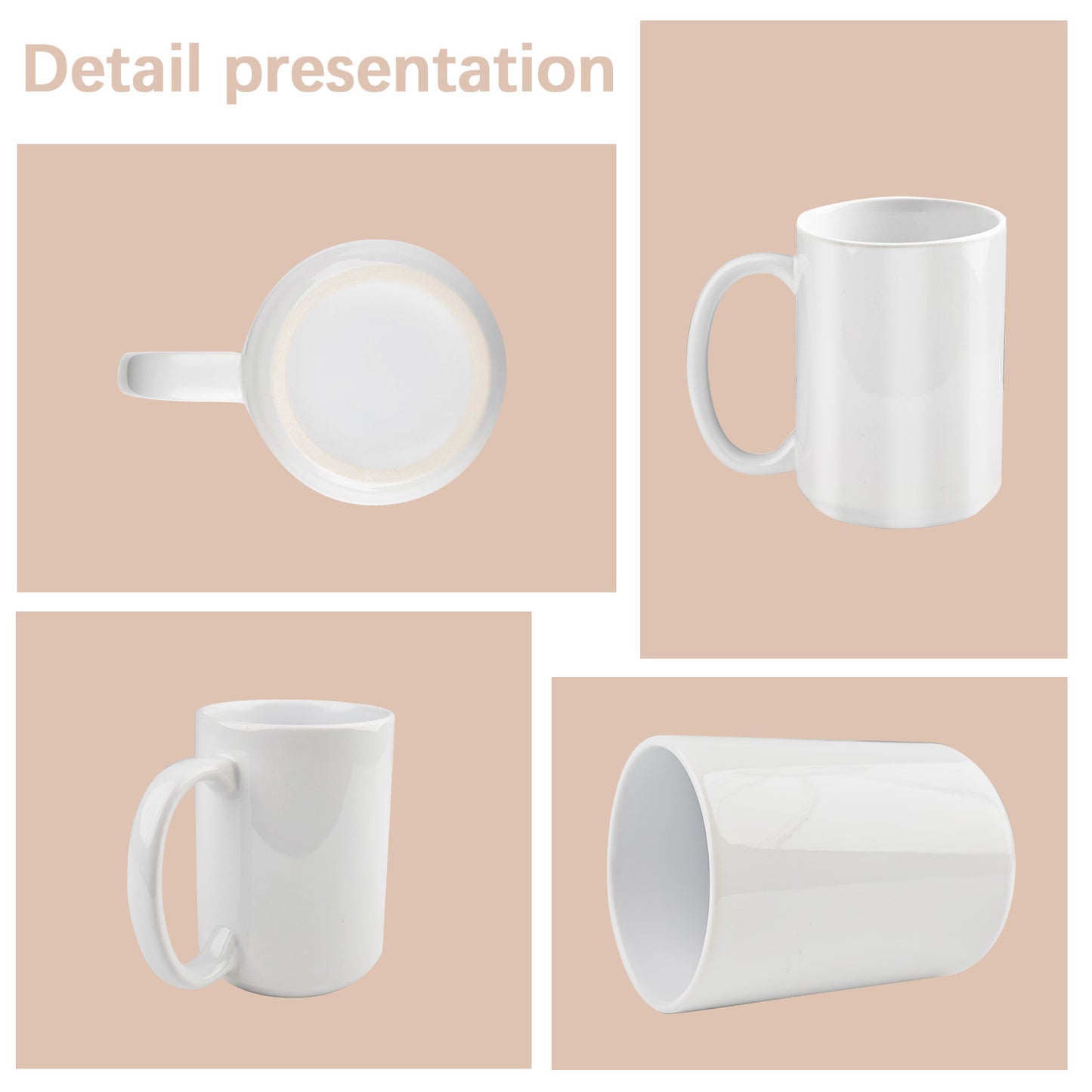 15oz Sublimation Ceramic Coffee Mugs blanks Wholesale