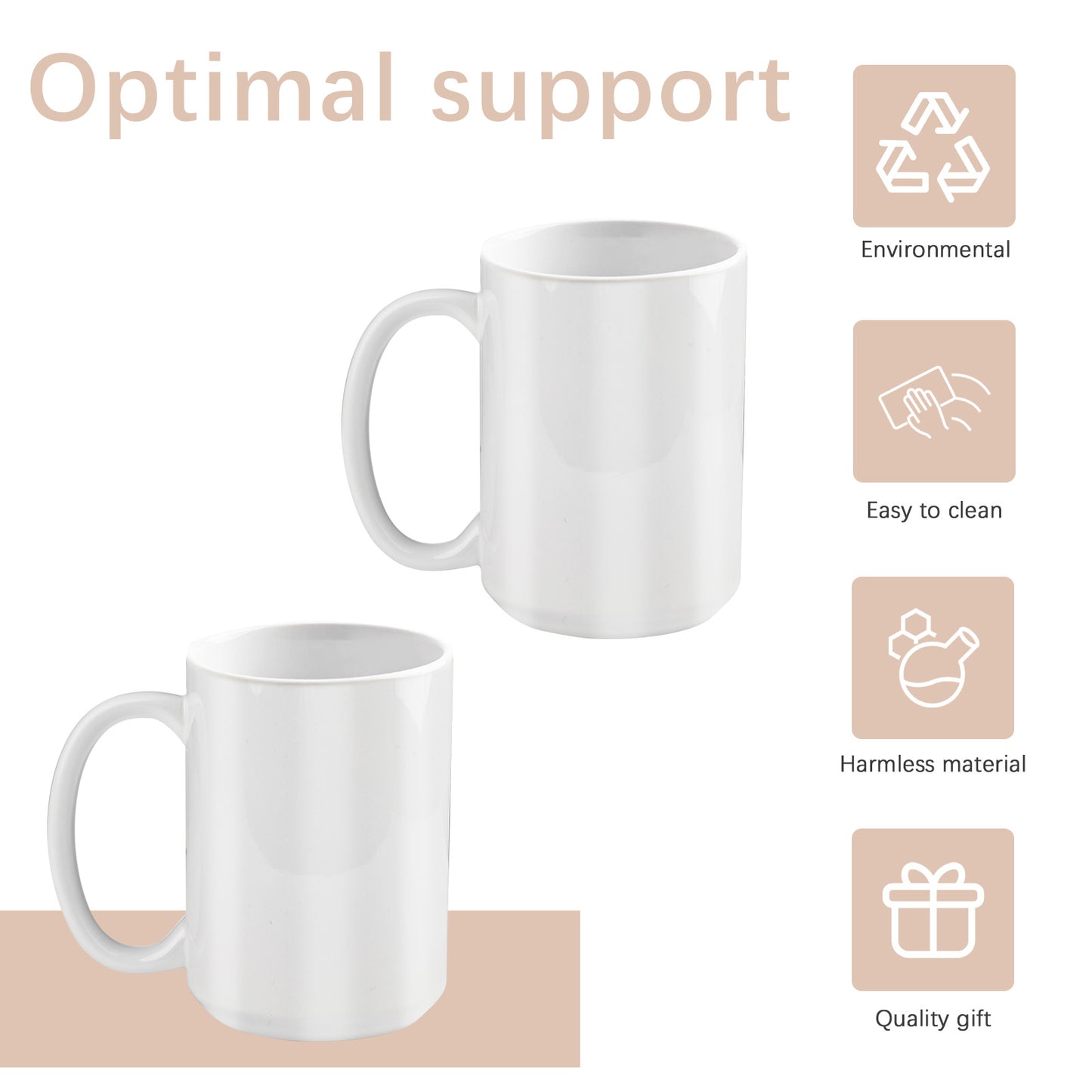 15oz Sublimation Ceramic Coffee Mugs blanks Wholesale