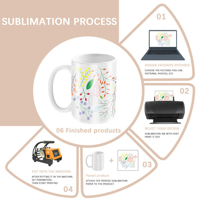 15oz Sublimation Ceramic Coffee Mugs blanks Wholesale