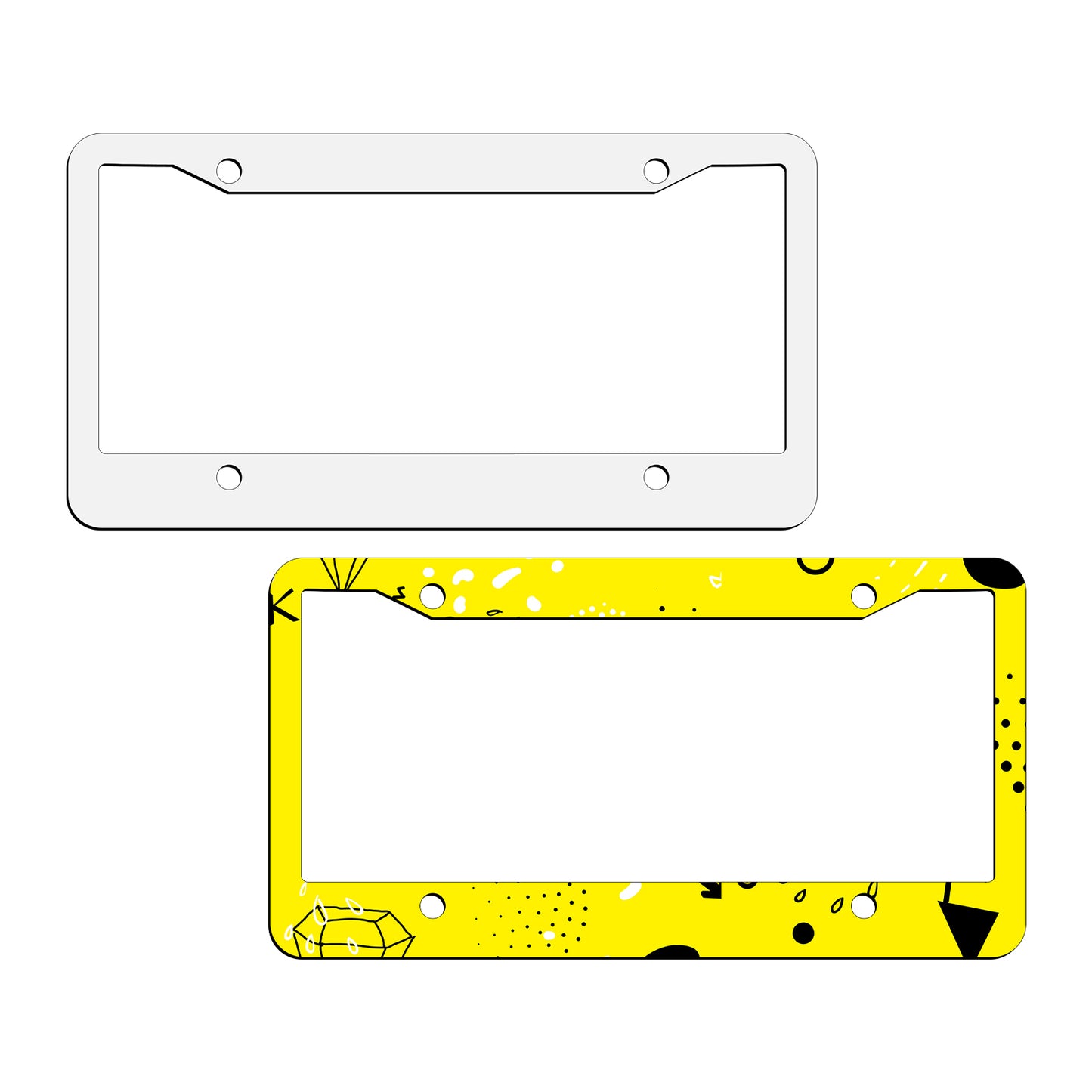 20 PCS Sublimation License Plate Frame Blanks wholesale，Metal Aluminum car Tag White