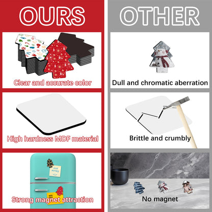 Sublimation Christmas Trees Magnetic for Kitchen Personalized