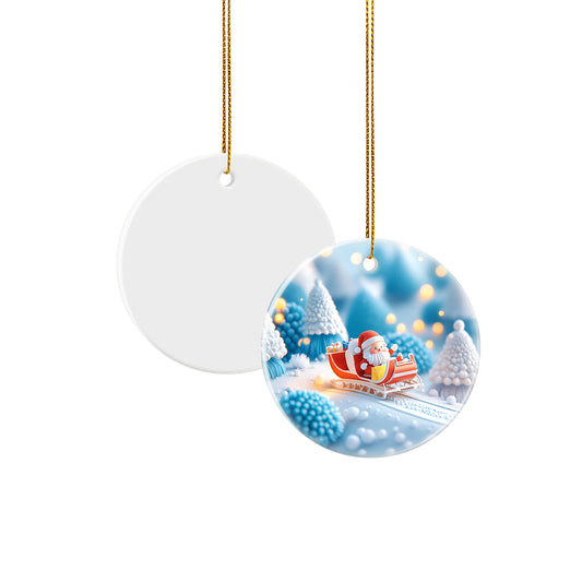 Round Ceramic Sublimation Christmas Ornaments Blanks Wholesale