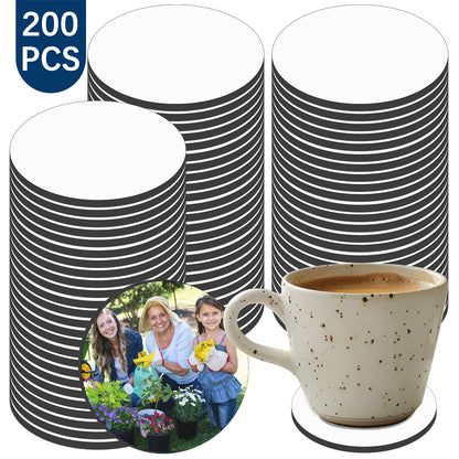 200 PCS Round Natural rubber Sublimation Coaster Blanks Wholesale