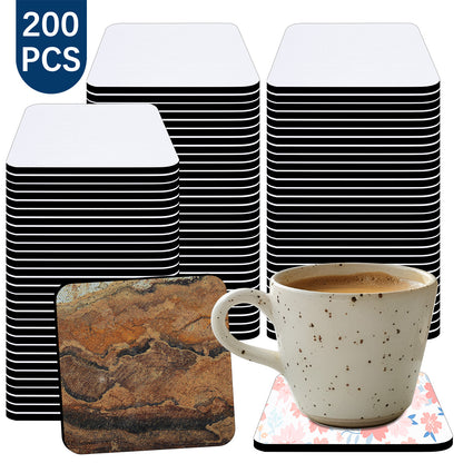 200 PCS Square Natural rubber Sublimation Coaster Blanks Wholesale