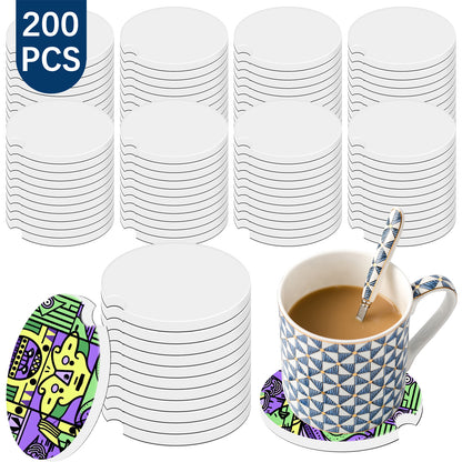 200 PCS Ceramic Car Coasters Sublimation Blanks Wholesale
