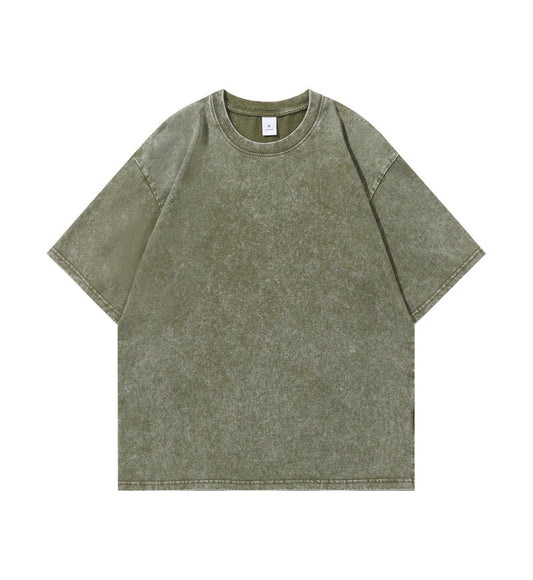 100 cotton washed distressed short sleeve Vintage blank T-shirt for adults