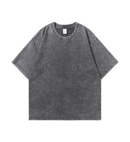 100 cotton washed distressed short sleeve Vintage blank T-shirt for adults