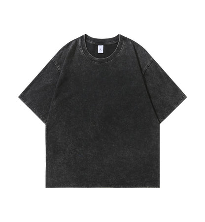 100 cotton washed distressed short sleeve Vintage blank T-shirt for adults