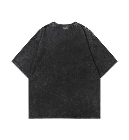 100 cotton washed distressed short sleeve Vintage blank T-shirt for adults