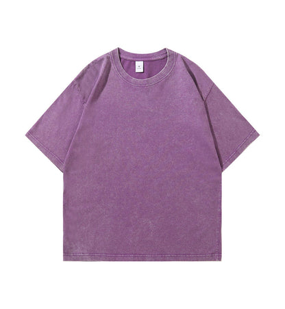 100 cotton washed distressed short sleeve Vintage blank T-shirt for adults
