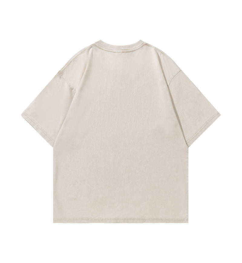 100 cotton washed distressed short sleeve Vintage blank T-shirt for adults