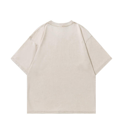 100 cotton washed distressed short sleeve Vintage blank T-shirt for adults