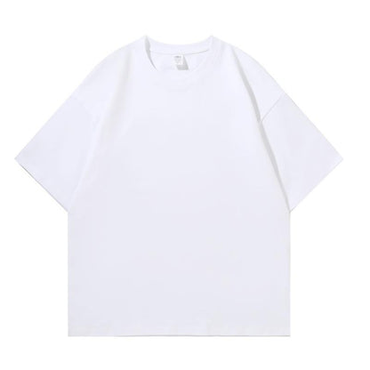 Bulk Double Yarn 100 Cotton Blank Round Neck Short Sleeve T Shirts for Adults
