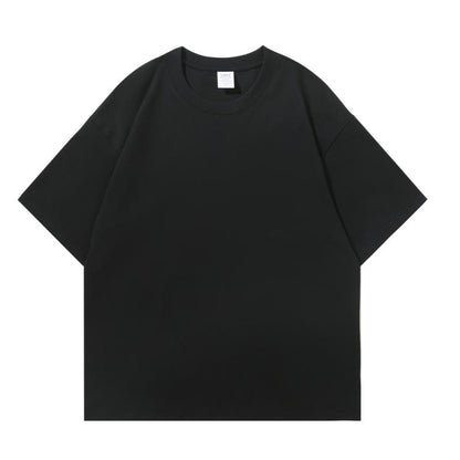 Bulk Double Yarn 100 Cotton Blank Round Neck Short Sleeve T Shirts for Adults