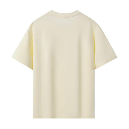 Bulk Unisex Blank 100 Cotton Round Neck Short Sleeve T-Shirts — Straight Shoulder