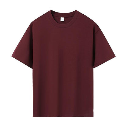 Bulk Unisex Blank 100 Cotton Round Neck Short Sleeve T-Shirts — Straight Shoulder