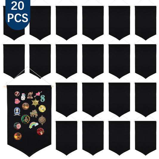 20 Pack Black Sublimation Canvas Wall Hanging Banners for Jewelry