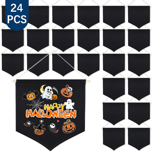 24 PCS Black Canvas Banners for Sublimation – Wall Hanging Jewelry & Pins