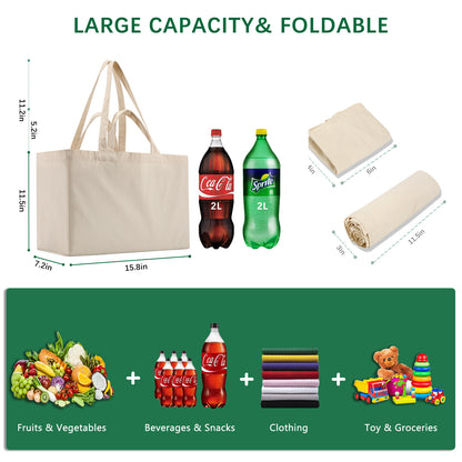 Reusable Grocery Bags with Long Shoulder Straps and Short Handles Wholesale