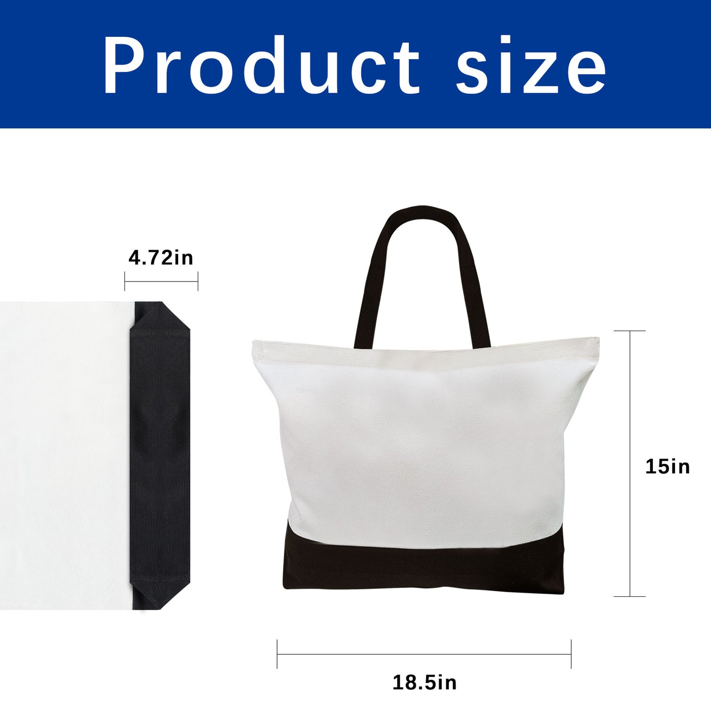 40 PCS Black and white splicing Sublimation canva Bags Wholesale