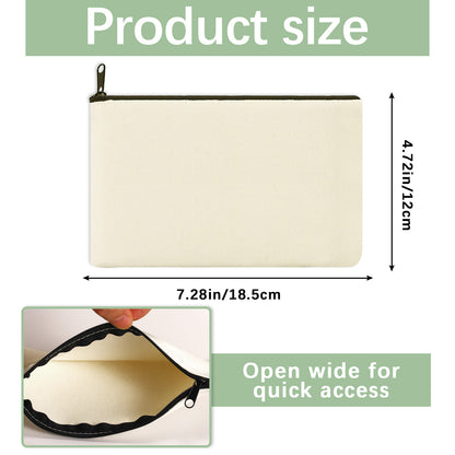60 PCS Beige Zipper Makeup Bags for Sublimation Printing Wholesale