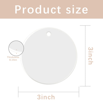 Round Ceramic Sublimation Christmas Ornaments Blanks Wholesale