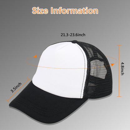 40 PCS Black and White Baseball Cap, Adjustable Trucker Hats