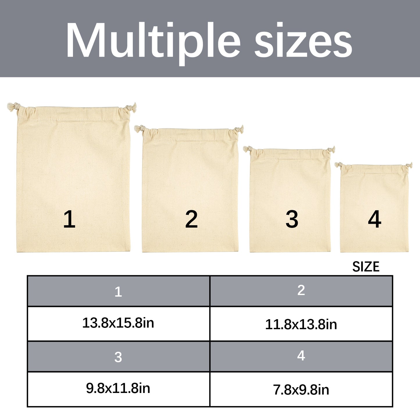 Sublimation canvas blank drawstring bag Reusable Wholesale