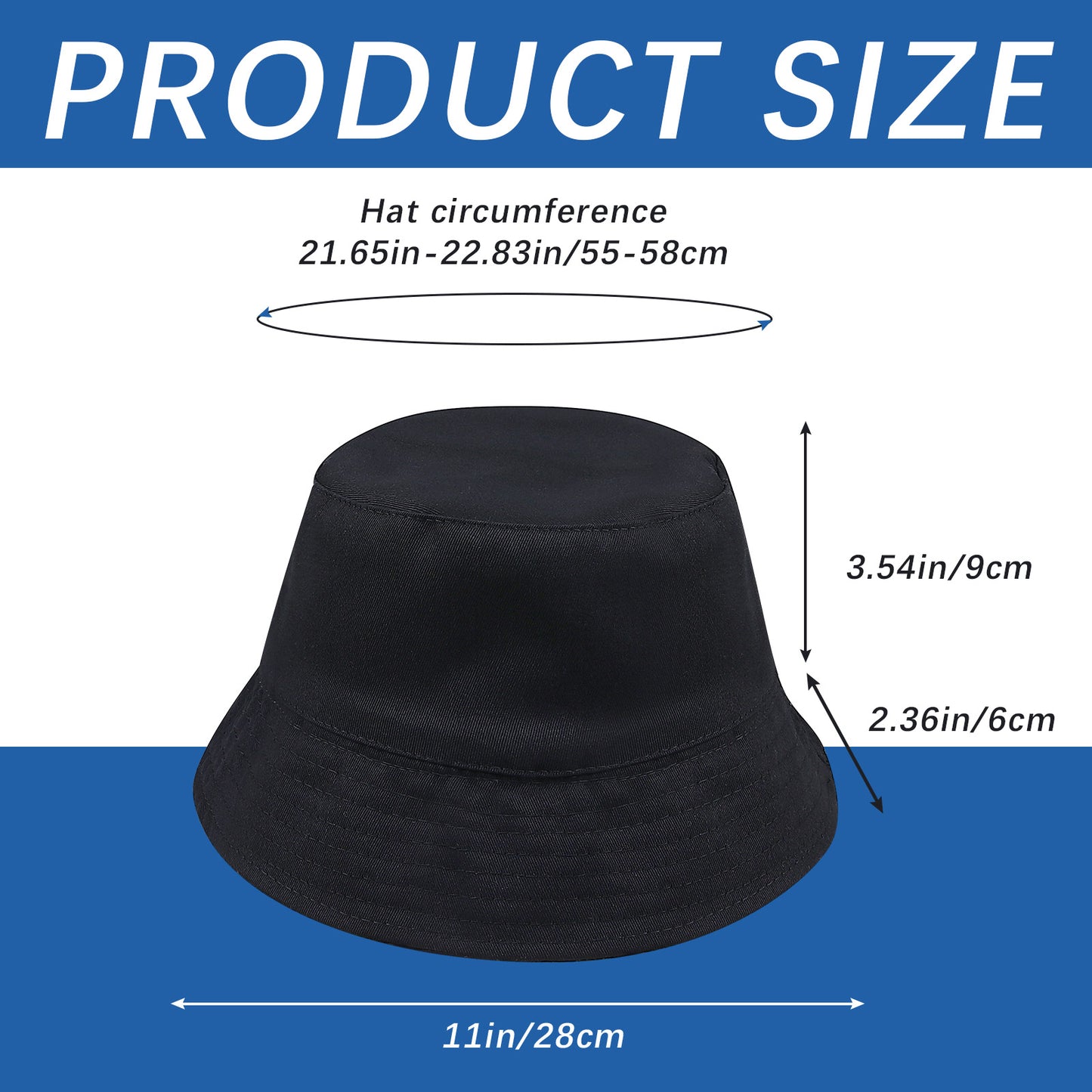 Black Blank DIY Hand Painted Bucket Hat Bulk