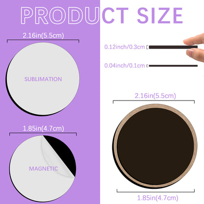 Sublimation Magnet Blanks Wholesale, Round Magnetic for Kitchen Personalized