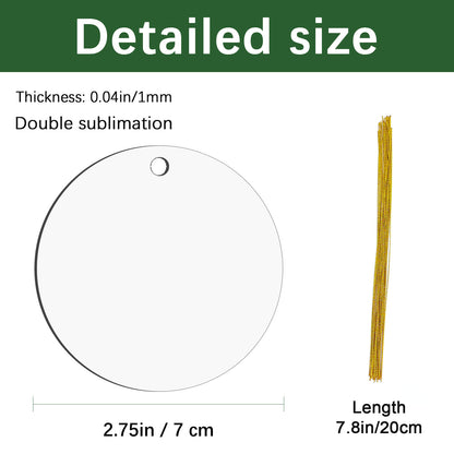 Wholesale Round Aluminium Sublimation Christmas Ornaments Blanks