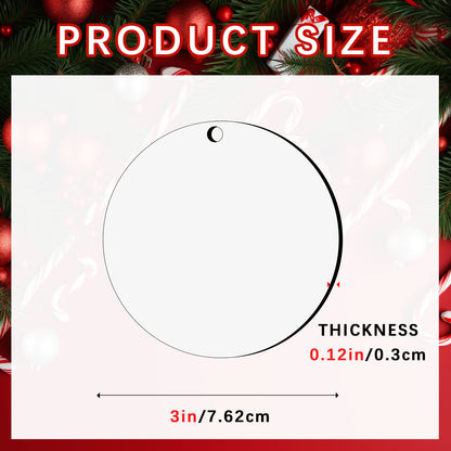 Wholesale Round MDF Sublimation Christmas Ornaments Blanks