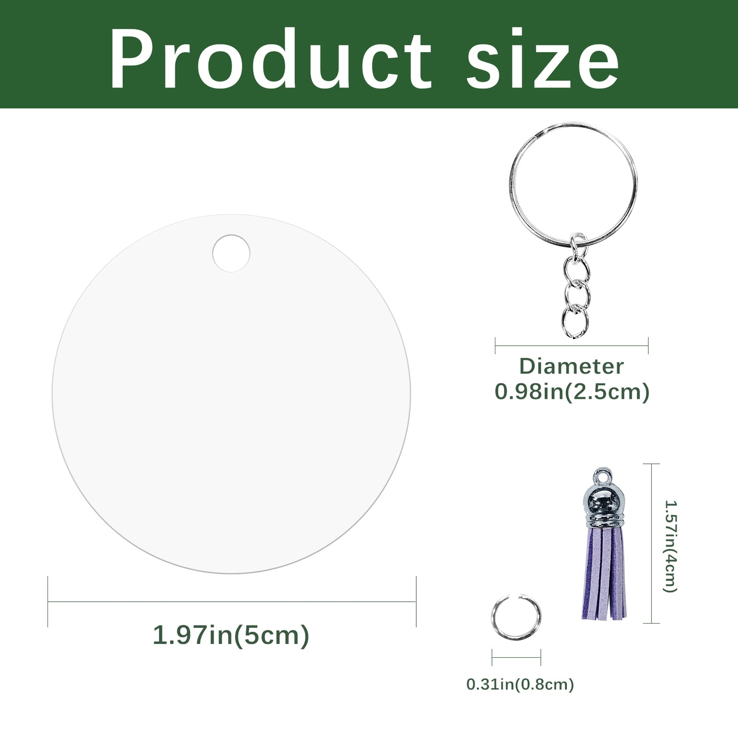 Wholesale Round Aluminium Sublimation Keychain Blanks