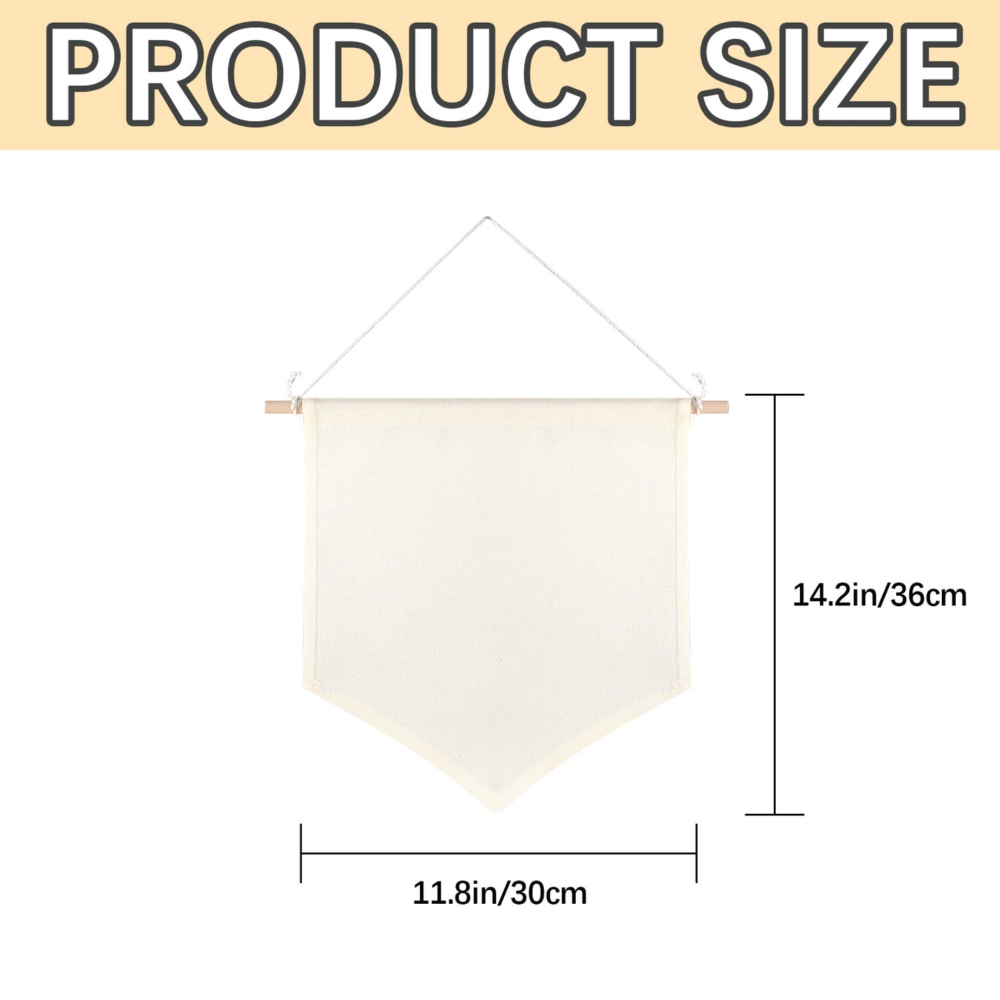 48 PCS Sublimation Beige Canvas Banners for Wall Hanging Jewelry & Pins