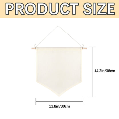 48 PCS Sublimation Beige Canvas Banners for Wall Hanging Jewelry & Pins