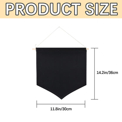 48 PCS Black Canvas Banners for Sublimation – Wall Hanging Jewelry & Pins