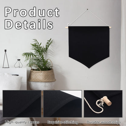 48 PCS Black Canvas Banners for Sublimation – Wall Hanging Jewelry & Pins