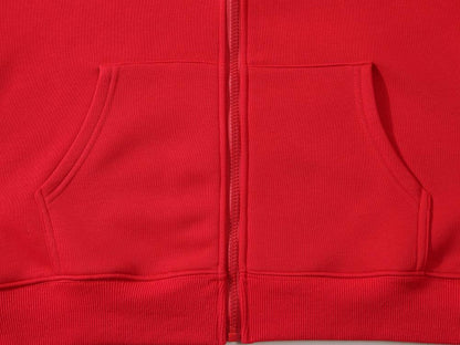 Adult Blank 100 Cotton Zip-Up Hoodie Plush Fleece Thick  Wholesale