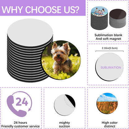 Sublimation Magnet Blanks Wholesale, Round Magnetic for Kitchen Personalized