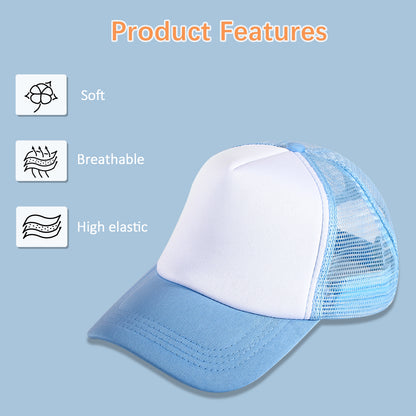 20 PCS Blue and White Baseball Cap, Adjustable Trucker Hats