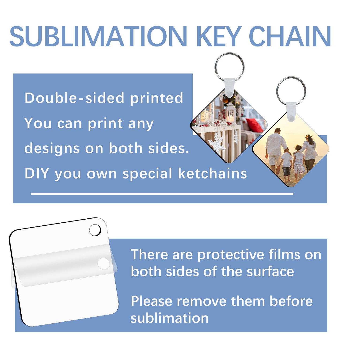 MDF Square Sublimation Keychain Blanks Wholesale